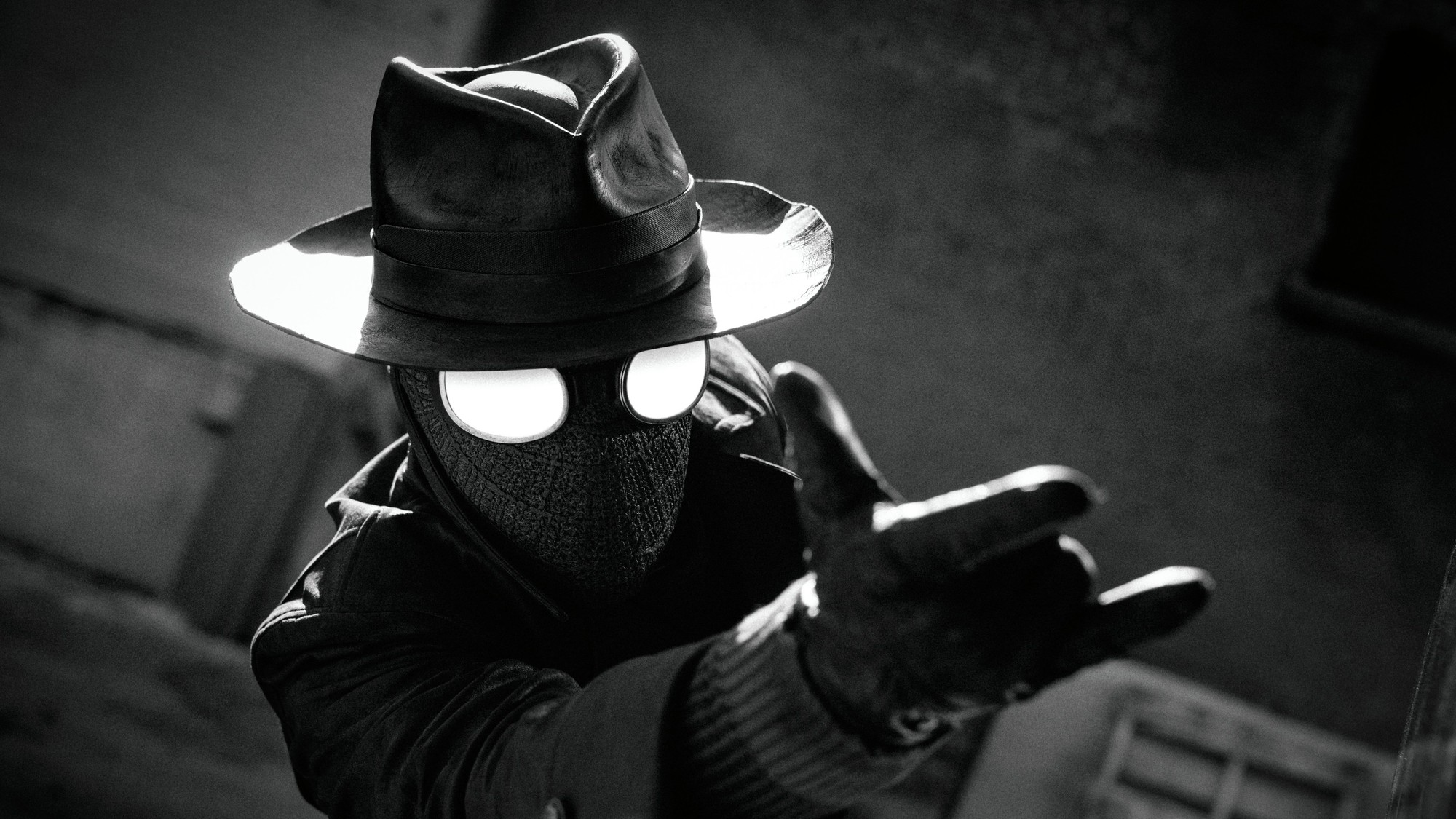 Escena de Spider-Noir - ambientación noir en la Nueva York de los años 30
