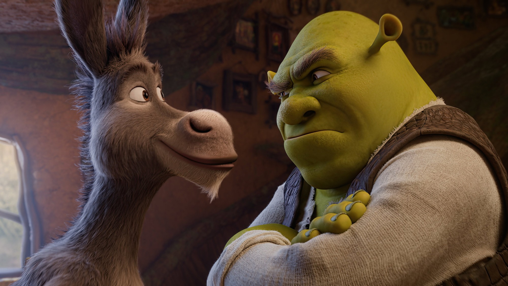 Escena de Shrek 5 con el nuevo estilo de animación
